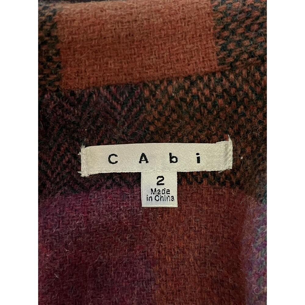 CAbi Blazer Womens 2 Multicolor Plaid Wool Blend 3/4 Sleeve Lined Jacket - Picture 7 of 9